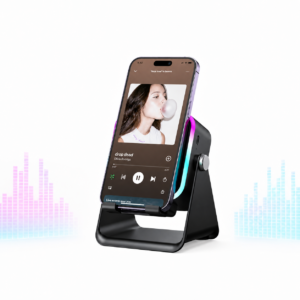 5-in-1 Bluetooth Induction Speaker with Phone Stand & RGB Light