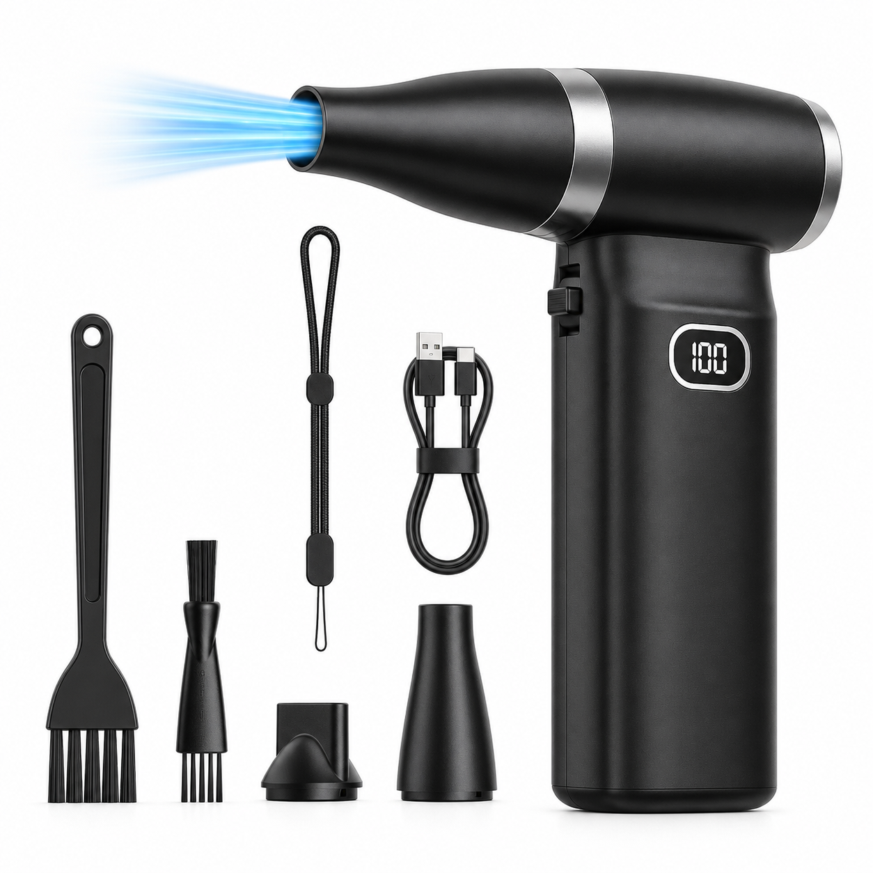 Cordless Electric Air Duster – High-Speed Rechargeable Mini Blower (60 MPH)
